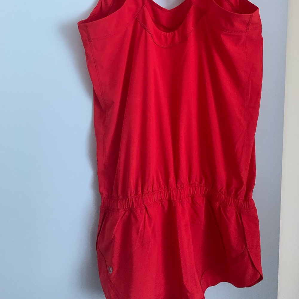 Lululemon Speedy Run Onesie - Coral Red Size 6 - Picture 2 of 4